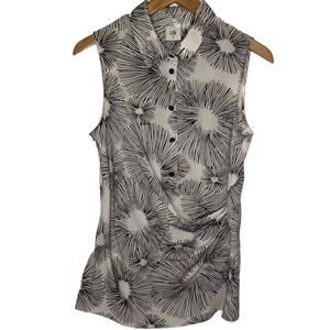 Cabi Priority Faux Wrap Sleeveless Button Front Blouse